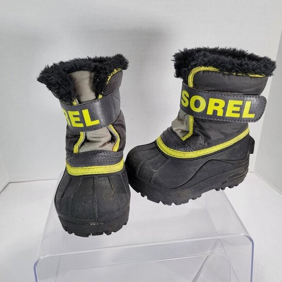 Sorel Kids Boys Winter Commander‎ Boots Black Snow Insulated Sledding Toddler 6 - Picture 1 of 7